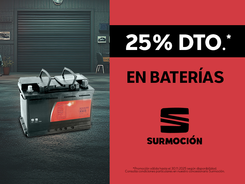 25% de descuento en baterías
